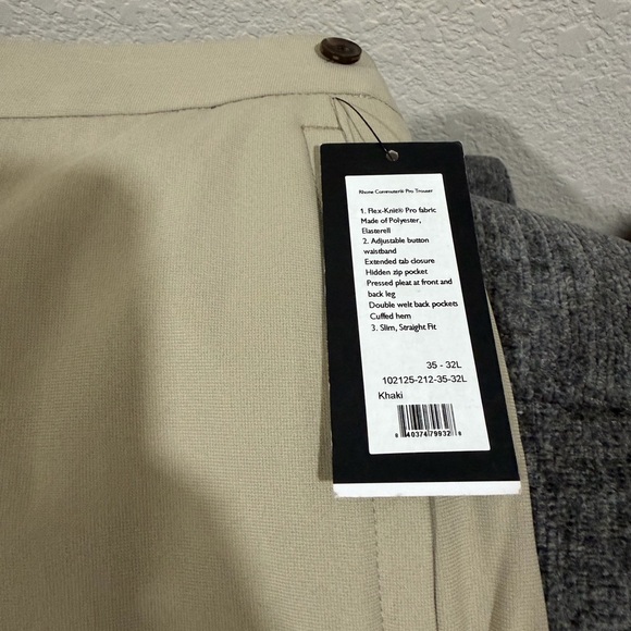 Rhone Commuter Pro Trouser Performance Stretch Flex 35x32 Khaki Golf Pants New - Picture 6 of 6